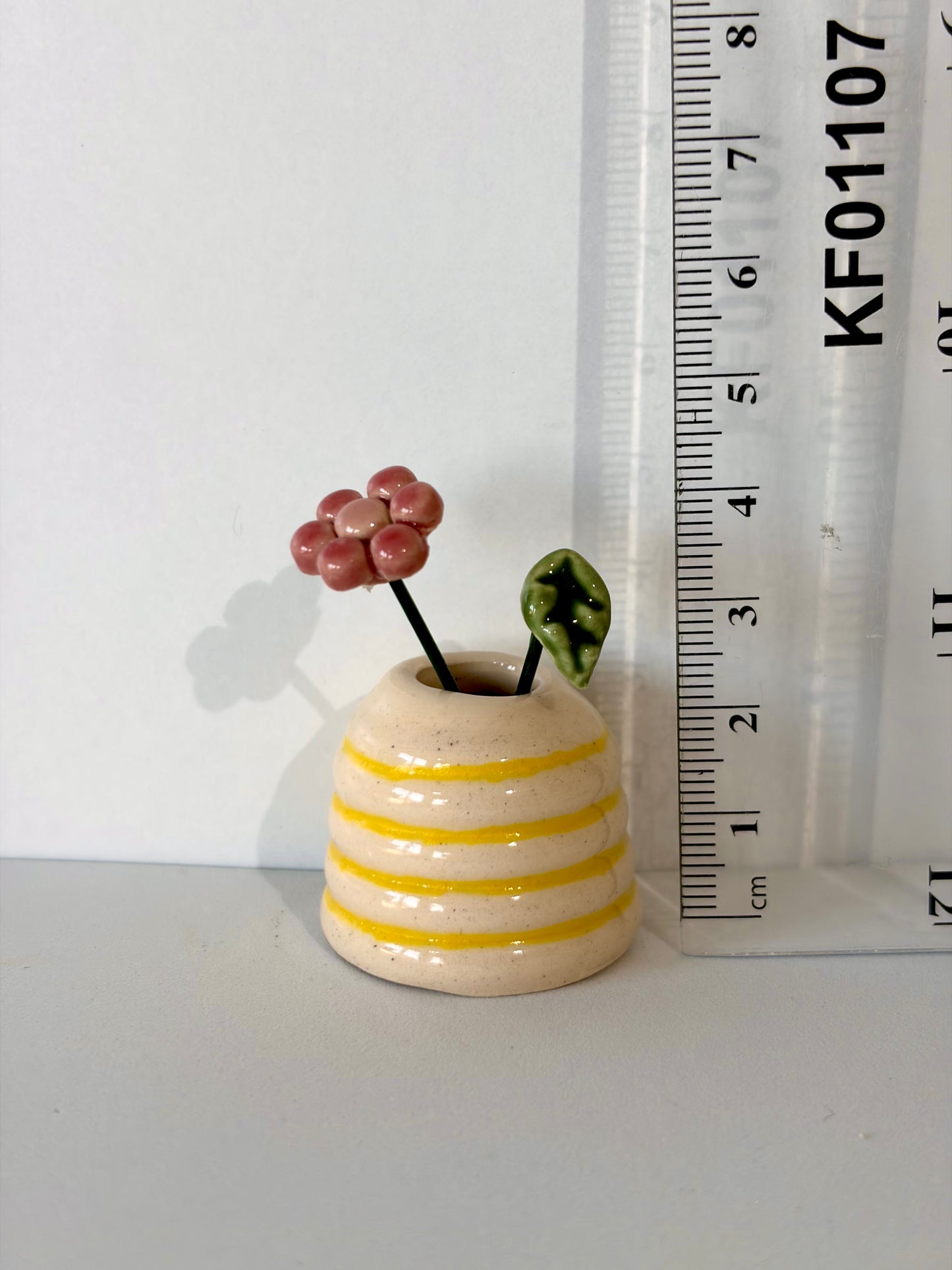 Lemon Stripe Mini Vase