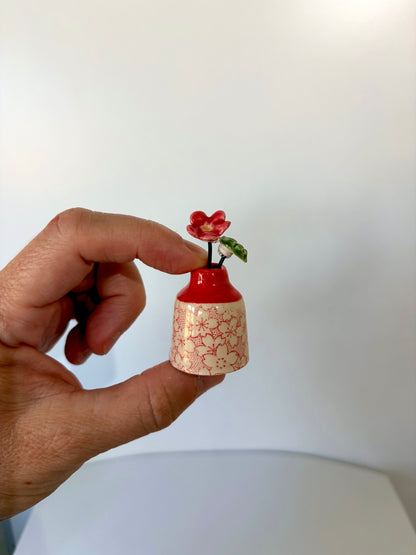 Cherry Blossom Red Mini Vase