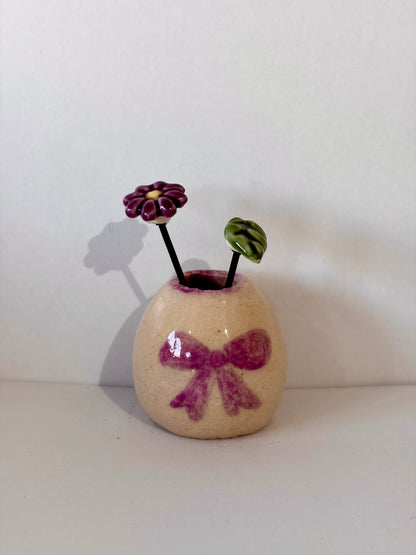 Purple Ribbon Mini Vase