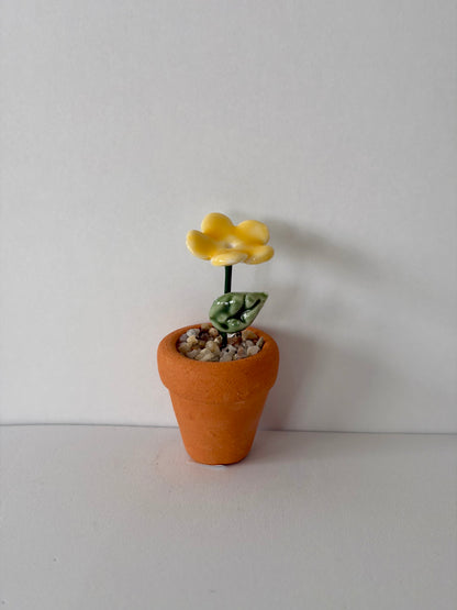 Yellow Mini Flower Pot