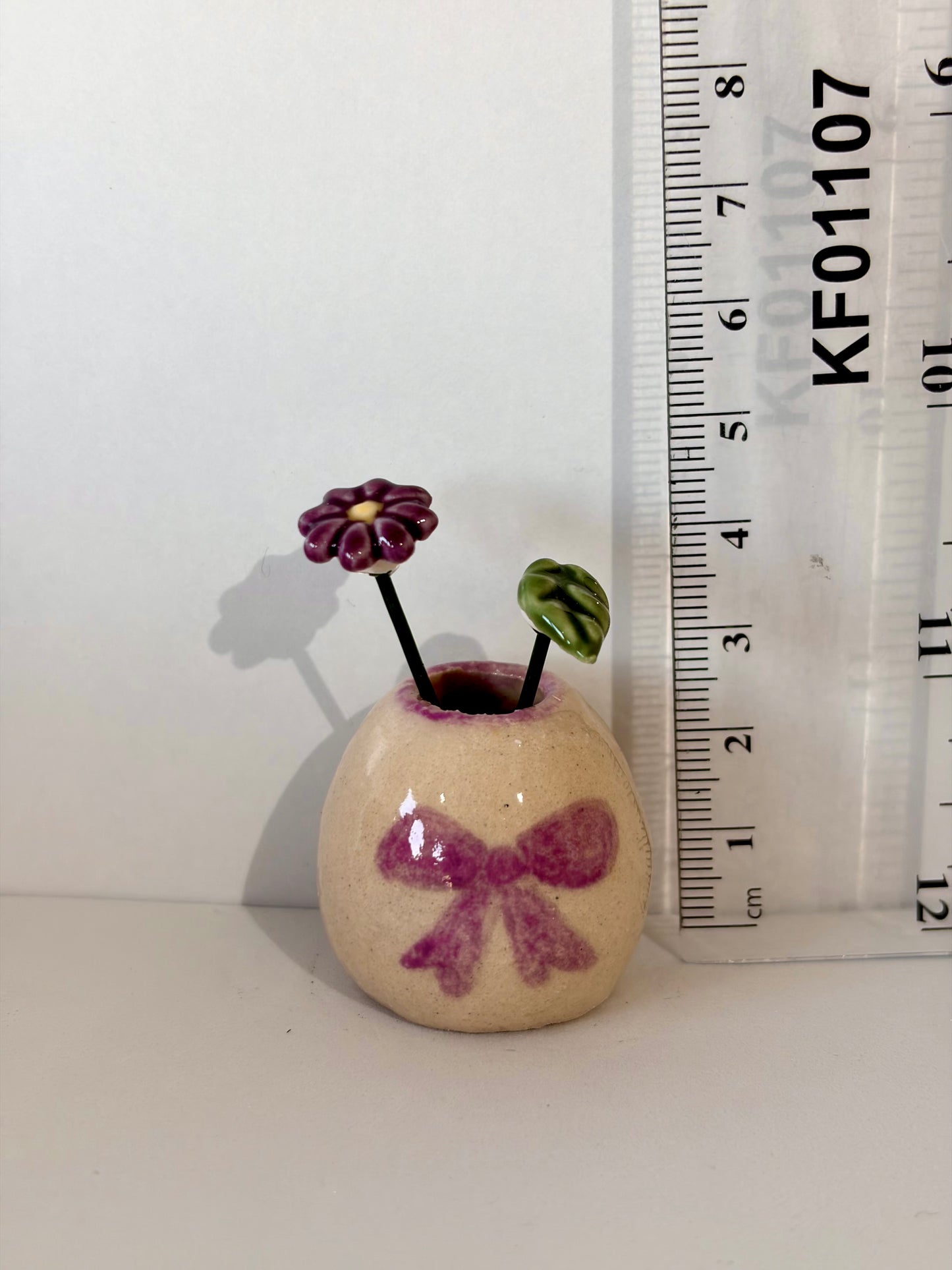 Purple Ribbon Mini Vase