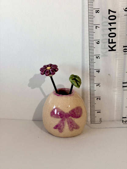 Purple Ribbon Mini Vase