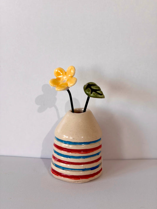 Seaside Stripes Mini Vase