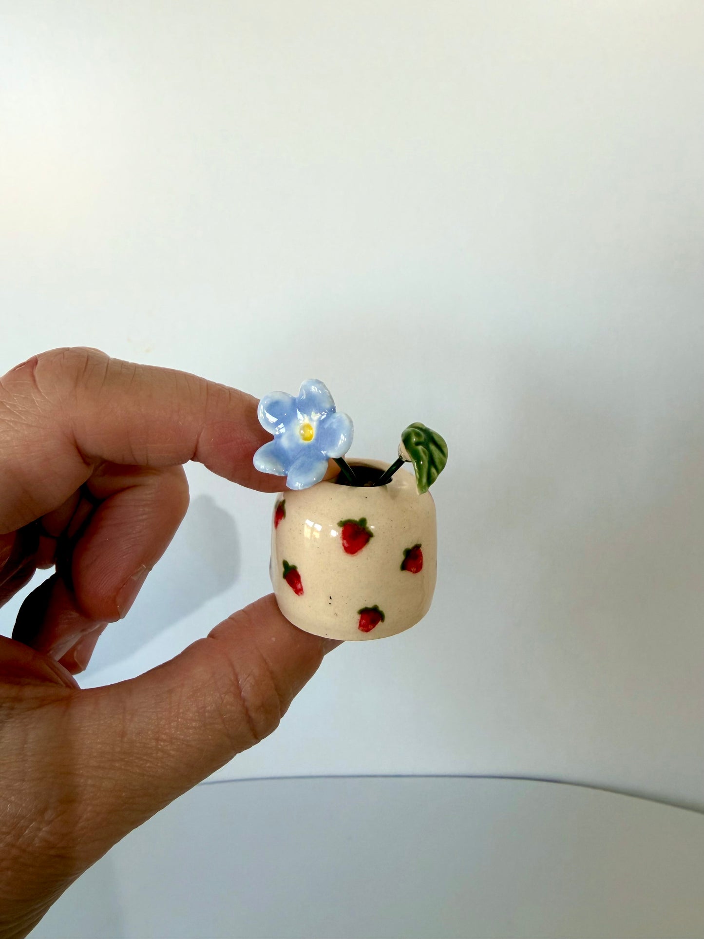 Strawberries and Cream Mini Vase