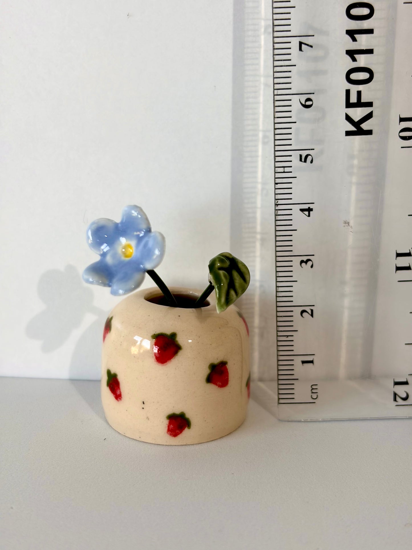 Strawberries and Cream Mini Vase