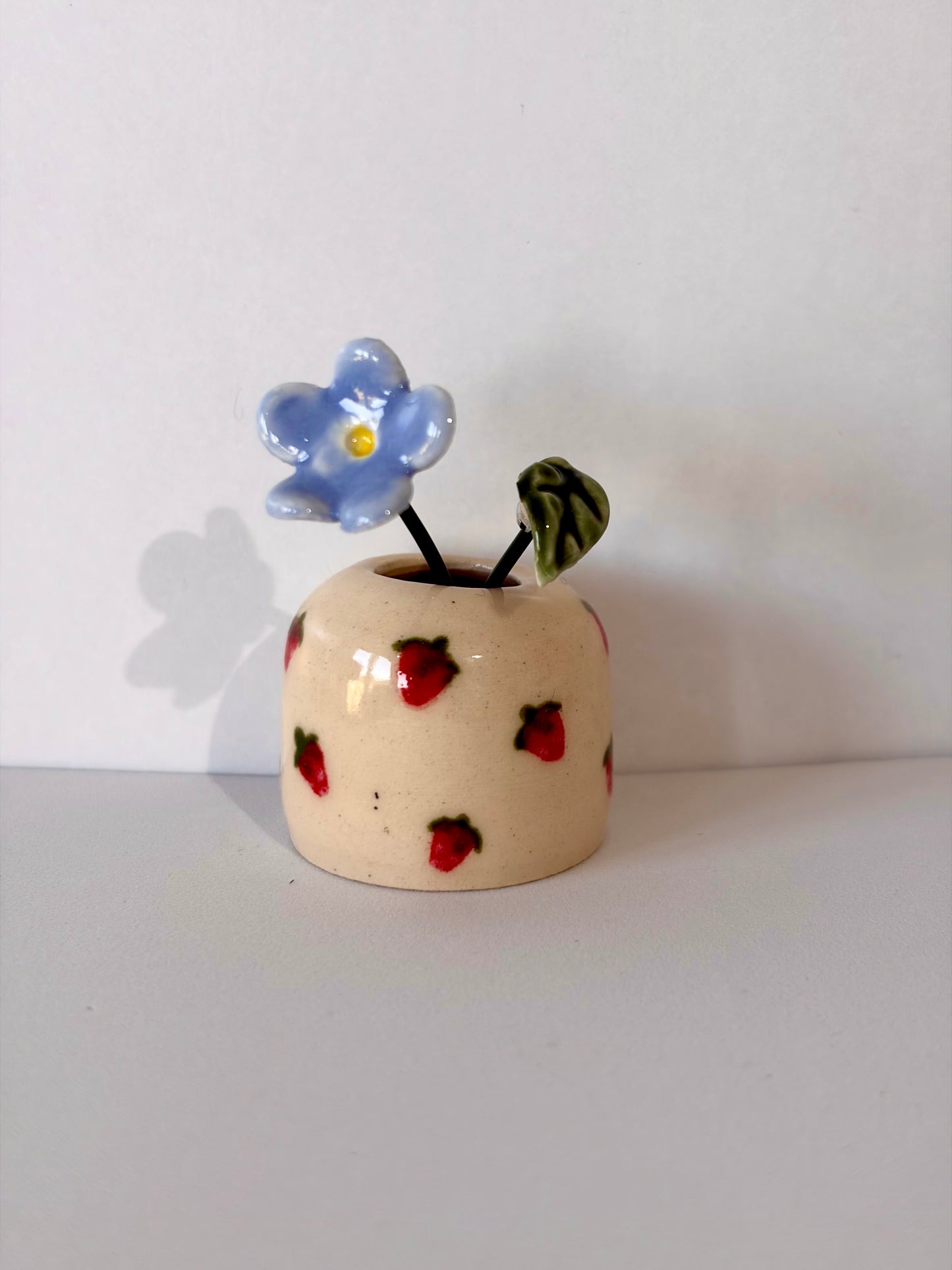 Strawberries and Cream Mini Vase