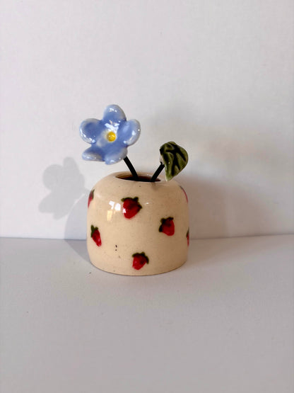 Strawberries and Cream Mini Vase