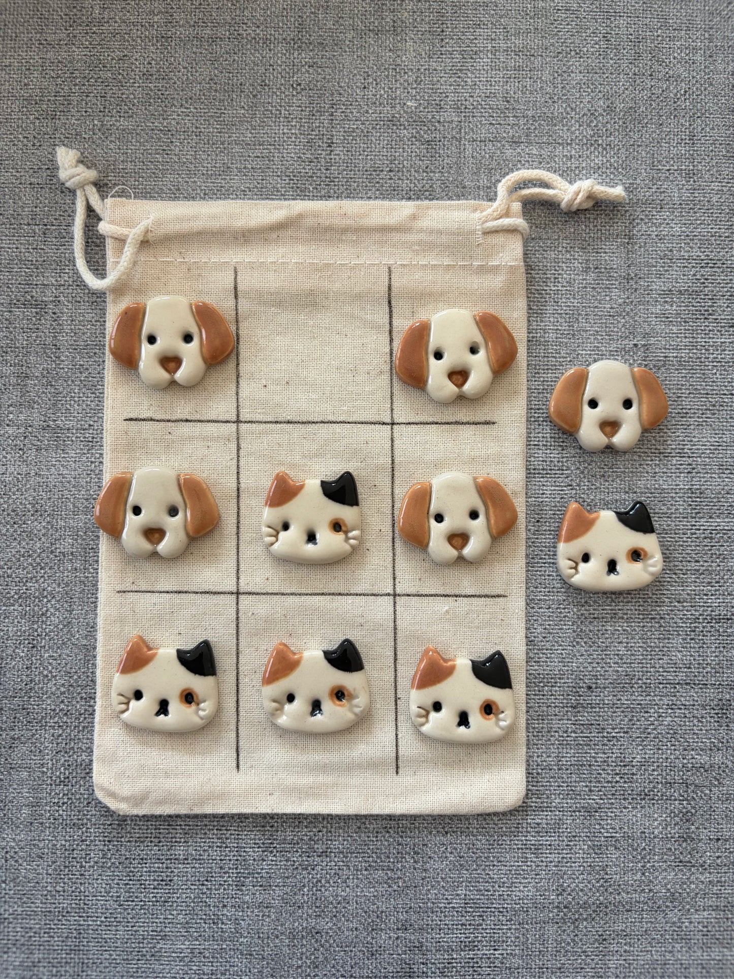 Cat & Dog (Brown) Tic Tac Toe