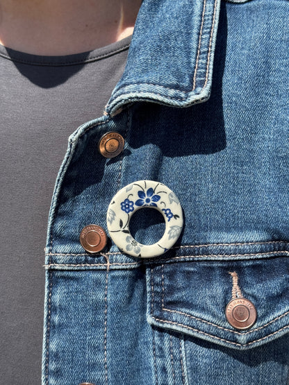 Wildflower Blue Glasses Brooch