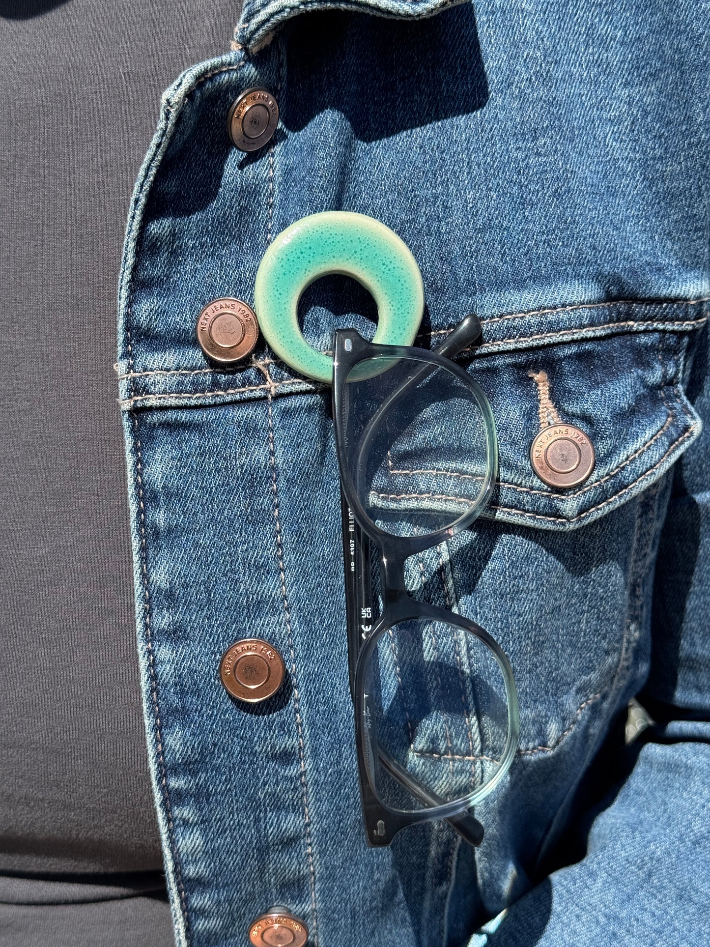 Sea Glass Glasses Brooch