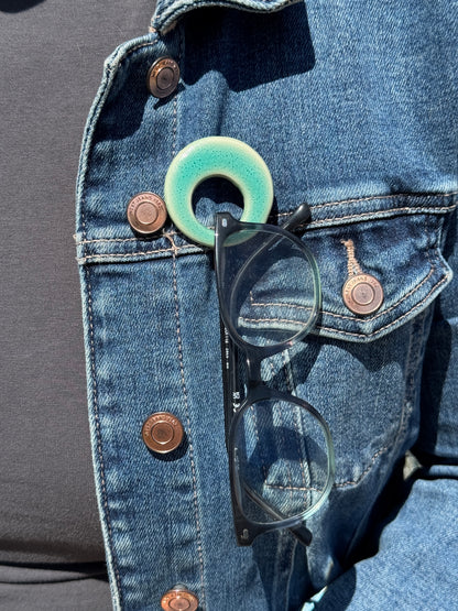 Sea Glass Glasses Brooch