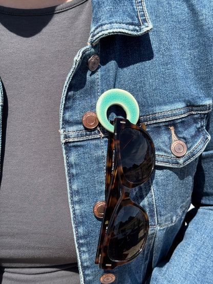 Sea Glass Glasses Brooch