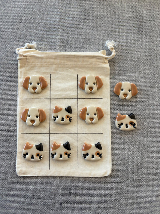 Cat & Dog (Brown) Tic Tac Toe