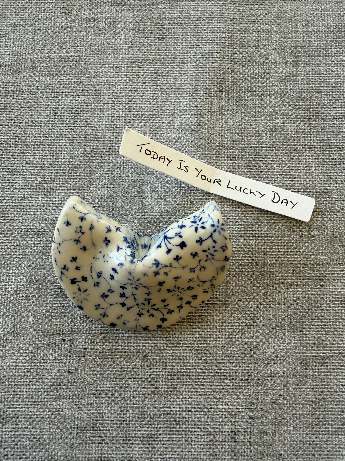 Blue Ditsy Fortune Cookie